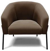 Poltrona Decorativa Pé de Ferro Preto Kit 2 Stella Suede D03 - D'Rossi - Marrom