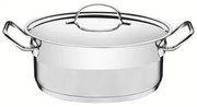 Caçarola Rasa Tramontina Professional Aço Inox 4,7L com Tampa Plana e Fundo Triplo 24cm
