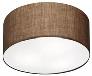 Plafon Cilíndrico Md-3047 Cúpula em Tecido 45x15cm Café - Bivolt