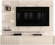 Painel Para TV Até 55 Pol. Bancada Suspensa Atena Calacata/Off White -