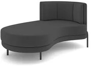 Chaise Longue Divã 164cm Braço Direito Logus D06 Veludo Cinza - Mpozen
