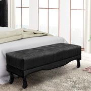 Puff Recamier Retrô Luis Xv Captonê para Quarto Vicenza 140cm Suede S04 - D'Rossi - Preto