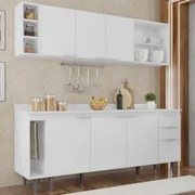 Armário de Cozinha CP13 e Tampo 178cm Pérola M24 Branco     - Mpozenat