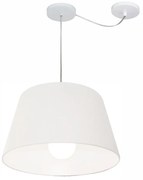 Lustre Pendente Cone Com Desvio Md-4273 Cúpula 21/30x40cm Branco - Bivolt
