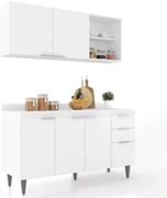 Armário de Cozinha Com Tampo CP01 150cm Pérola Branco Z34     - Mpozen