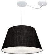 Lustre Pendente Cone Com Desvio Md-4283 Cúpula 30/35x50cm Preto - Bivolt