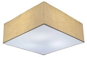 Plafon Quadrado Md-3000 Cúpula em Tecido 25x25x12cm Palha - Bivolt