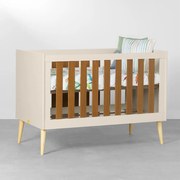 Berço Mini Cama Noah com Pés Retrô Natural - Areia e Savana