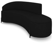 Sofá 4 Lugares Orgânico 220cm Pé Ferro Preto Morgan Linho D03 - D'Rossi - Preto