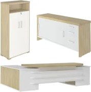 Conjunto Escritório Home Office 3 Peças Corp A06 Carvalho/Branco - Mpo