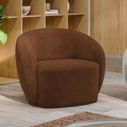 Kit 2 Poltronas Decorativas Sala de Estar Íbis Encosto Fixo Veludo Marrom G33 - Gran Belo