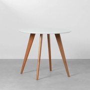 Mesa de Jantar Square Redonda Branco - 88cm