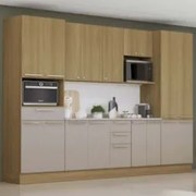 Armário Cozinha 6 Peças CP01 e Tampo Mirella Freijó/Cinammon L01 - Mpo