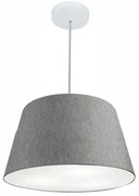 Lustre Pendente Cone Md-4021 Cúpula em Tecido 21/40x30cm Rustico Cinza - Bivolt