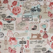 Tecido Decorativo Jacquard Estampado Retrô Rosa D61 01 Metro - D'Rossi