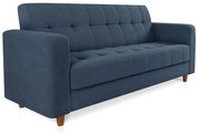 Sofá 03 Lugares Arezzo Suede Pés Chanfrado Castanho D01 - D'Rossi - Azul Marinho