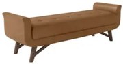 Puff Recamier Calçadeira 195cm Base Madeira Neville Z37 Sintético Cara