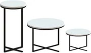 Conjunto Mesas de Centro Volpi Branco - Artesano