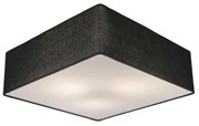 Lustre Plafon Sobrepor Quadrado Vivare CQF5015PR Cúpula em Tecido Cor Preta 50x50x15cm