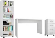 Conjunto de Escritório Home Office 3 com Peças Gávea Branco - Móveis L
