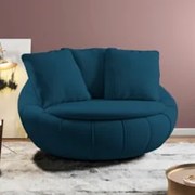 Poltrona Decorativa Redonda Giratória com Almofadas Saphire Z32 Veludo