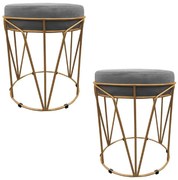 KIT 02 PUFF BABU SUEDE BASE DOURADO DROS - Grafite
