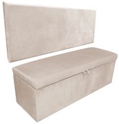 Kit Calçadeira e Painel Clean 100 cm Suede - Bege