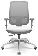 Cadeira Brizza Diretor Grafite Tela Cinza Assento Aero Branco Base RelaxPlax Alumínio - 66019 Sun House