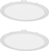 Kit 2 Plafons Led Embutir Redondo 24W Branco Yamamura