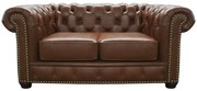 Sofá de Couro Chesterfield 2 Lugares Mempra Estofados