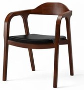 Cadeira Bugre Castanho Assento Corino Preto - 76891 Sun House