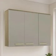 Armário de Cozinha Aéreo 120cm 3 Portas Nádia Mocca/Avelã L01 - Mpozen