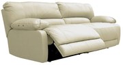 Sofá 3 Lugares Reclinável Elétrico Asmará 228cm Couro Off White G43 - Gran Belo