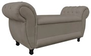 Recamier com Baú Grécia Namoradeira Calçadeira Suede M11- D'Rossi - Marrom Rato