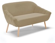 Namoradeira 02 Lugares Giovana Suede Pés Palito Natural D03 - D'Rossi - Marrom Rato