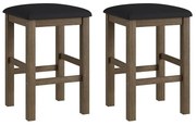 Conjunto 2 Banquetas Estofadas Madeira Espuma - Ameixa Negra/preto