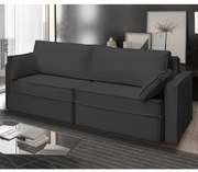 Sofá Cama Ferrari Retrátil e Reclinável 2,15m Veludo Preto