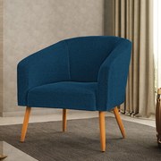 Poltrona Decorativa Pé Palito Castanho Stella Bouclê D03 - D'Rossi - Azul