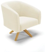 Poltrona Decorativa Giratória MA30 Stella Cotelê Ext/Veludo D03 - D'Rossi - Off White