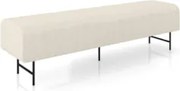 Puff Recamier Decorativo Pés em Ferro 160cm Dublin Z37 Linho Creme - M