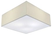 Plafon Quadrado Vivare Md-3001 Cúpula em Tecido 35x35x12cm - Bivolt - Para 3 Lâmpadas Bulbo 12w Não Inclusa