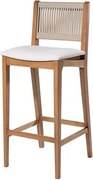 Banqueta Alta Tune Areia Tecido Cru Verniz Mel - 76756 Sun House