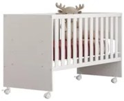 Berço Reto Para Colchão 130x60 Com Rodízios Doce Sonho Branco - Qmovi