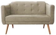 Namoradeira Bruna 1,40 m 2 Lugares Pés Palito Suede Nude