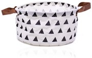 Cesto Decorativo Multiuso Organizador Triângulos Branco 15x26x26 cm F01 - D'Rossi