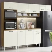 Armário de Cozinha 250cm Com Tampo Basim Atacama/Off White A15 - Mpoze