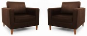 Conjunto 2 Poltrona Decorativa Gabriela Suede Marrom