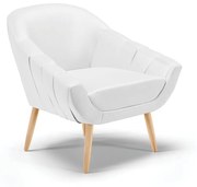 Kit 02 Poltronas Giovana Corino Pés Palito Natural D01 - D'Rossi - Branco