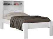 Cama Solteiro Baú Com Nicho Invicta Branco - Santos Andirá