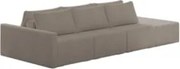 Sofá Ilha Modular com Puff para Sala Living 312cm Georgia Z08 Boucle B